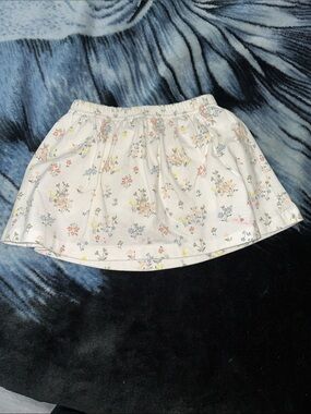 Carter's White Floral Elastic-Waist Skort